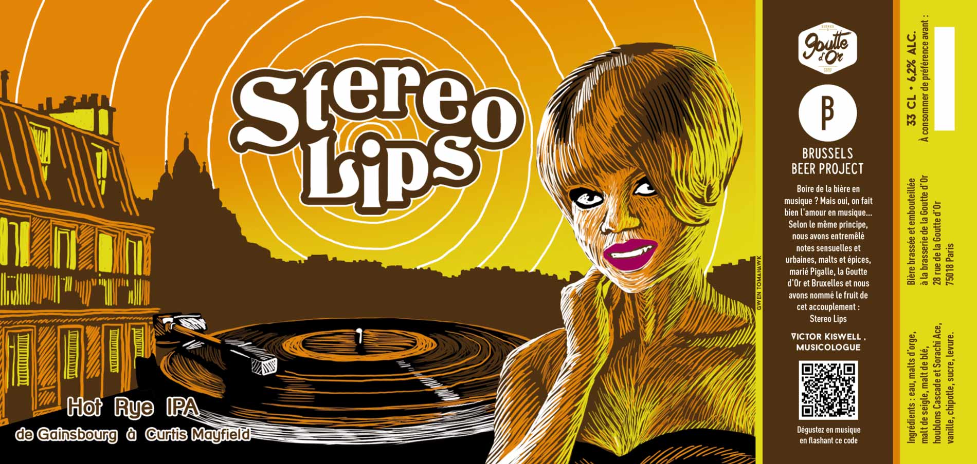 Étiquette de bière Stereo Lips